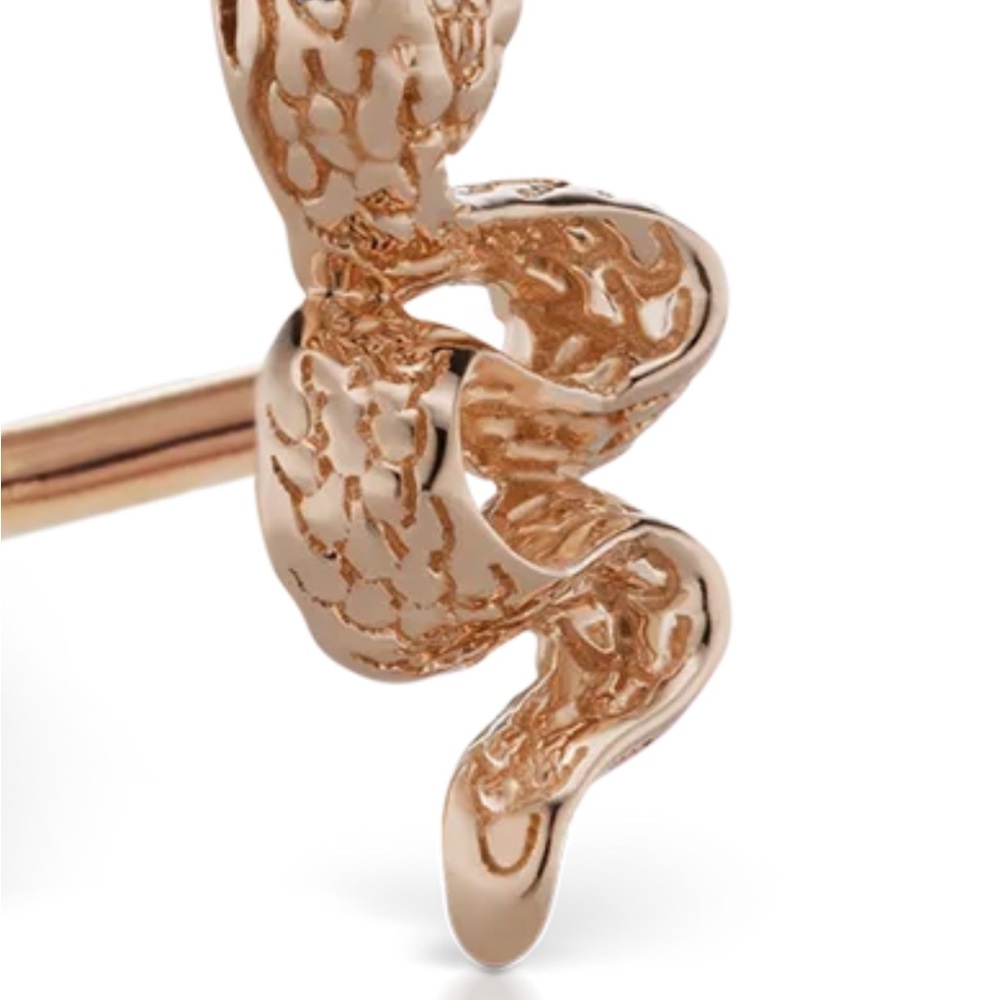 Maria Tash rose gold diamond snake earrings